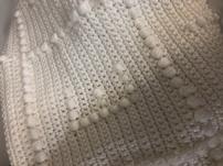 White Crocheted Baby Blanket 202//151
